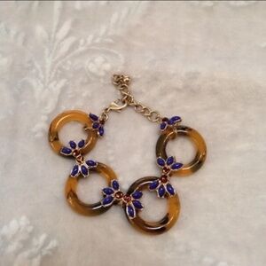 Kitsy Lane Tortoise Blue Ring Bracelet